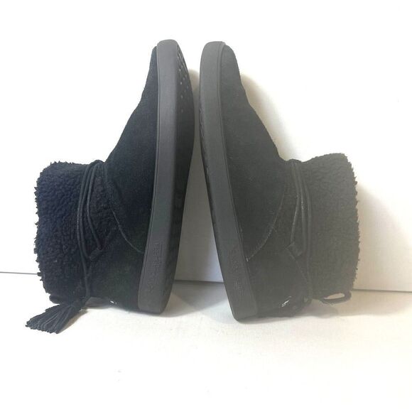 Koolaburra By Ugg Women 8 Black Suede Faux Fur Ankle Boot Casual Comfort Pull On - Picture 5 of 11